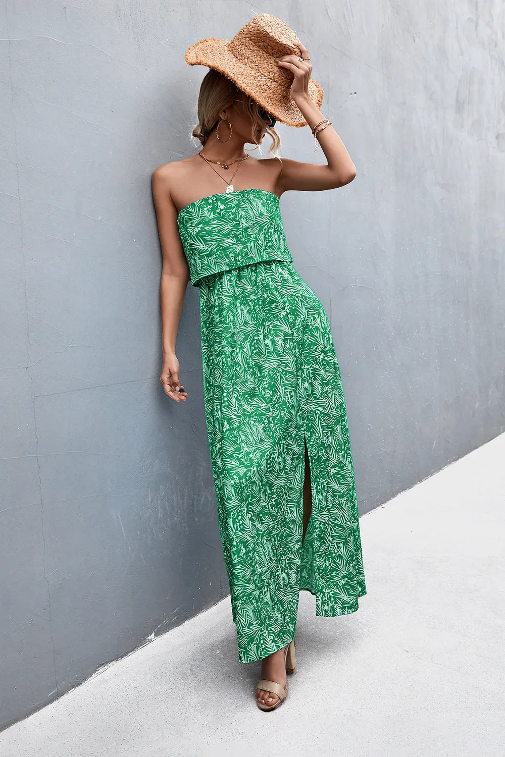 Strapless Split Maxi Dress - 5 colors