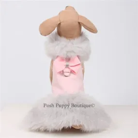 Susan Lanci Nouveau Bow Fur Coat-Puppy Pink with Soft Silver Fox