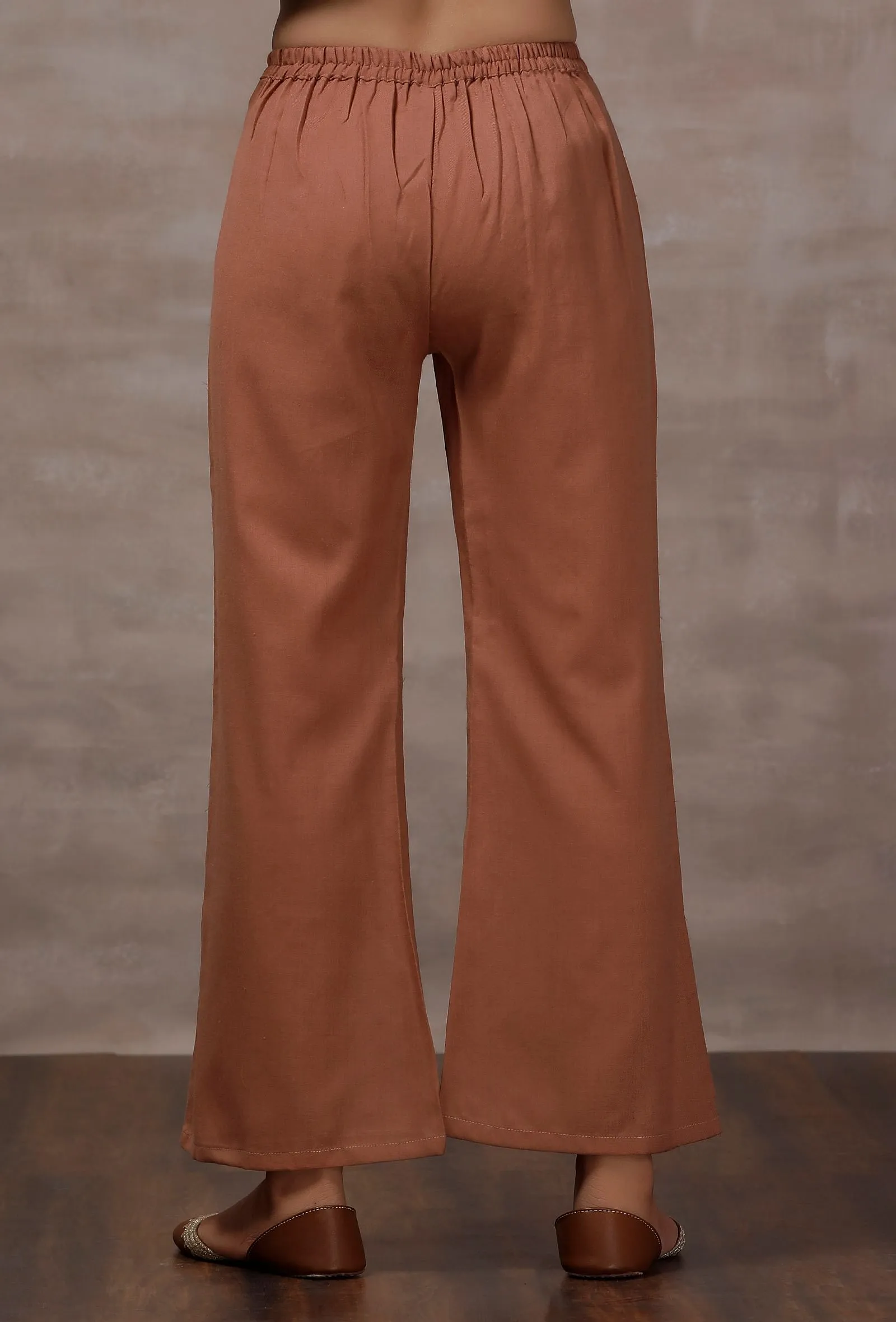 Taupe Flared Cashmilon Pants