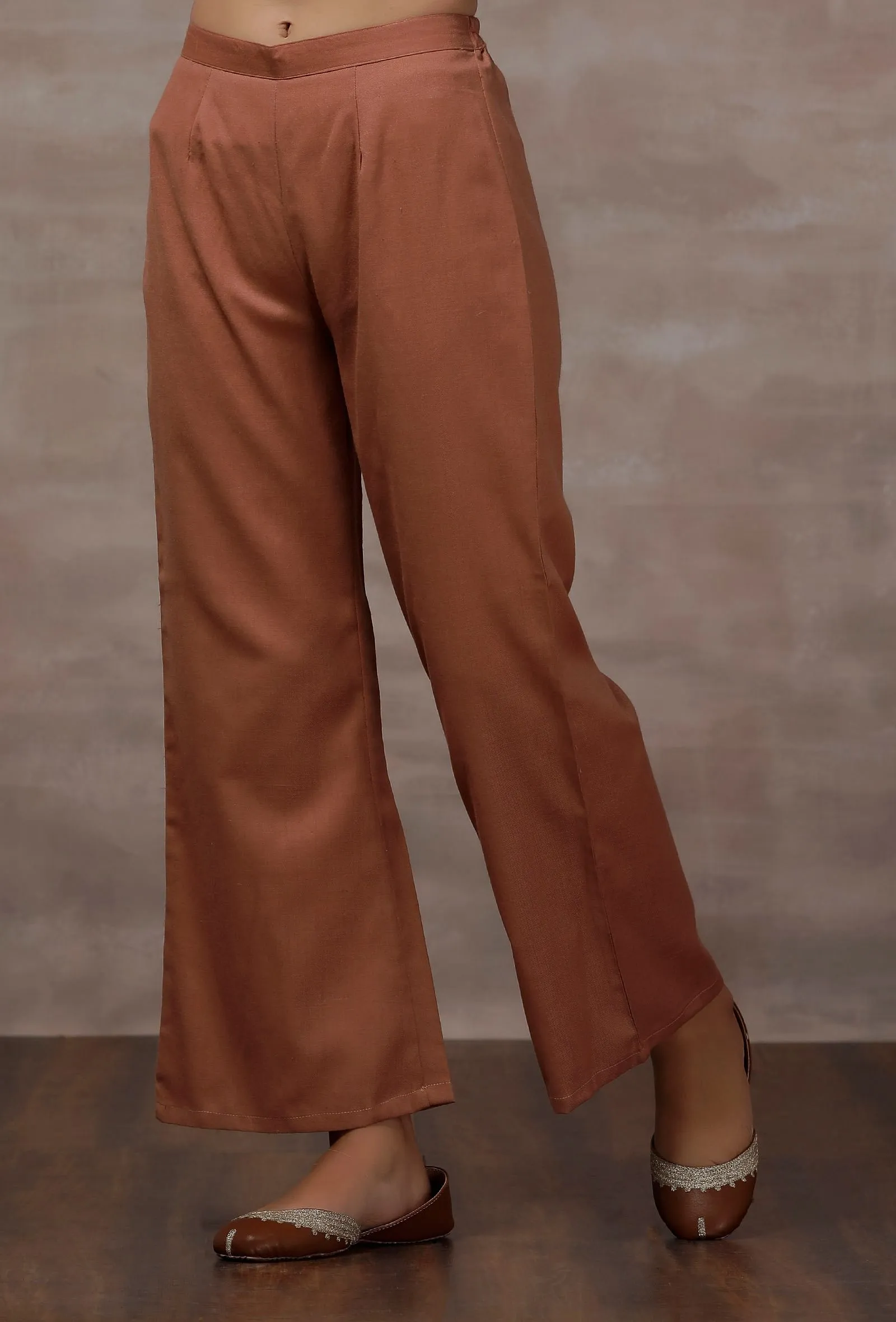 Taupe Flared Cashmilon Pants