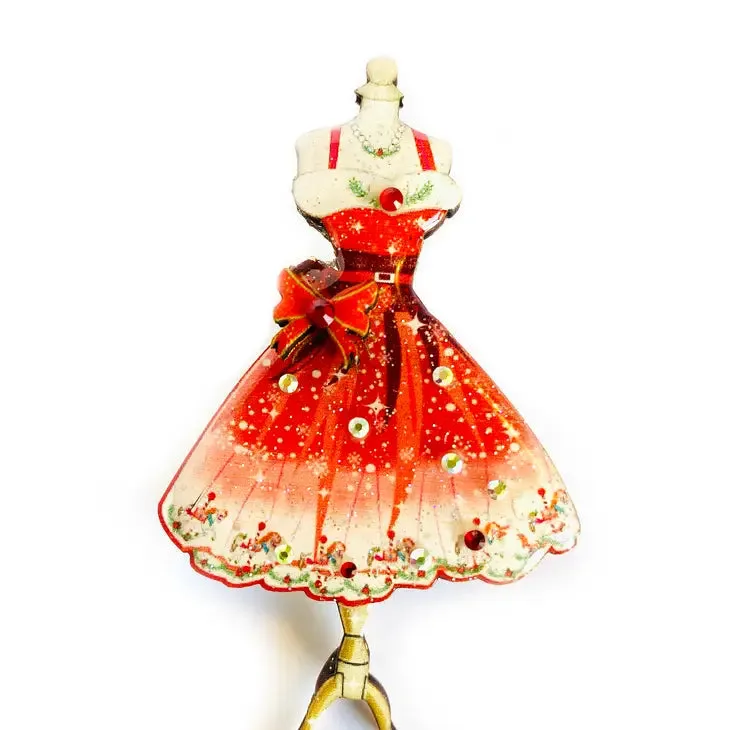 The 1950s Christmas Dress Brooch by Rosie Rose Parker