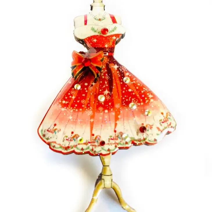 The 1950s Christmas Dress Brooch by Rosie Rose Parker