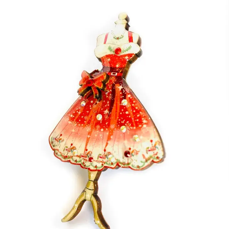 The 1950s Christmas Dress Brooch by Rosie Rose Parker