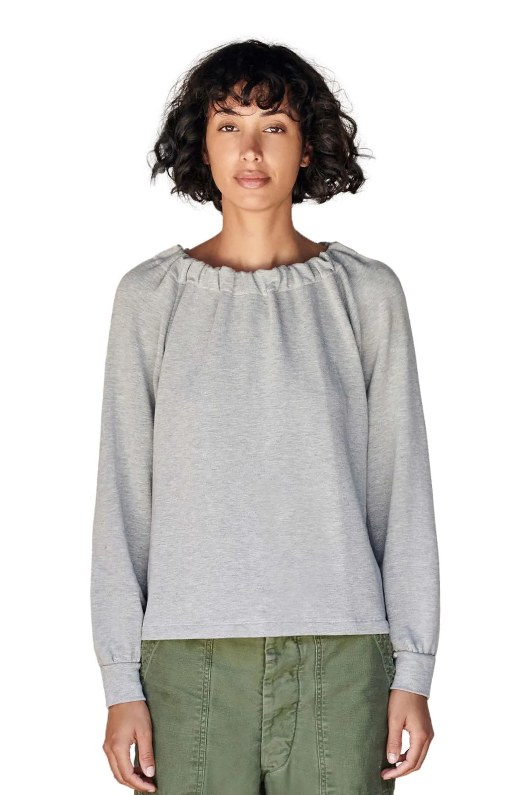 Tieback Pullover, Heather Grey