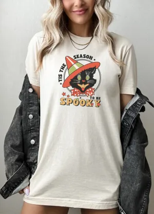 Tis The Season To Be Spooky | Vintage Halloween Cat Shirt