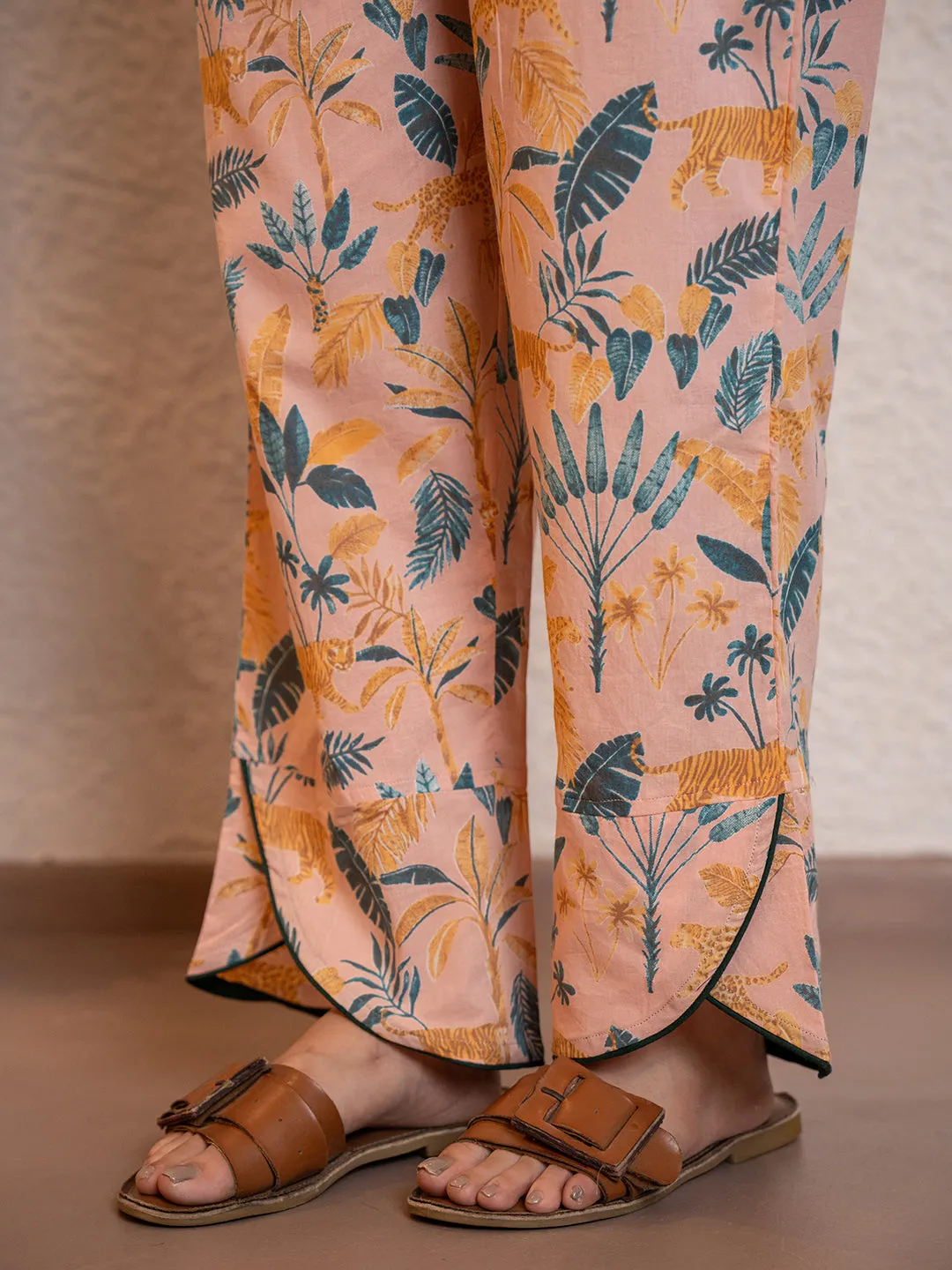 Tropical Apricot Peach Sleeveless Co-Ord Set