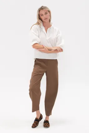 Tropical Wool Reese Sculpted Trouser, Toffee