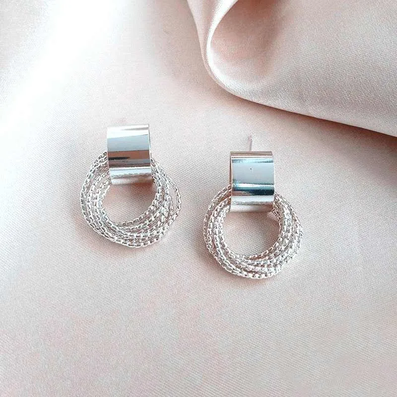 Twisted Hoop Earrings for Women | | Unique and Elegant | Geometric Round Hoop Stud Earring | Twist Multi Layer Earring