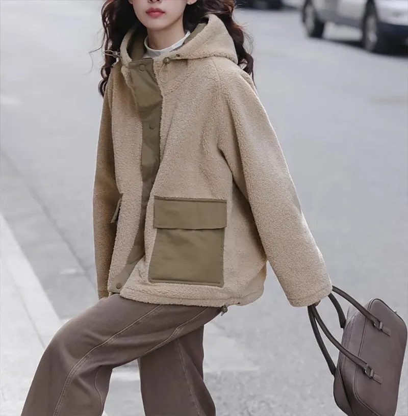 Uniwim cold weather outfits Shuangcheng Ji/Double-Sided Cashmere Coat Women's Winter Casual Hooded Workwear/Glutinous Rice Does Not Bloom