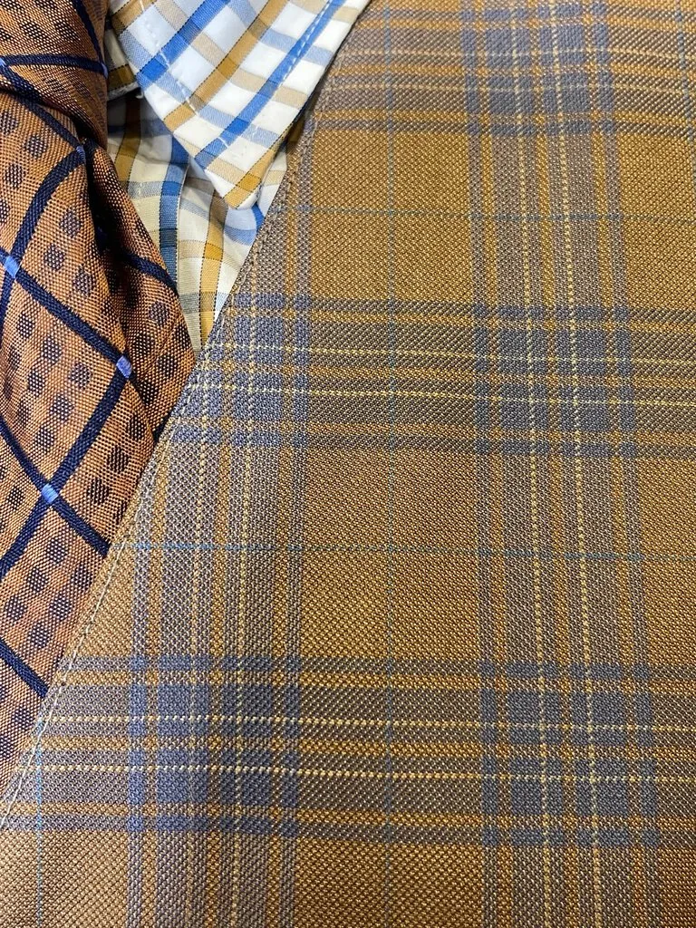 VEST BROWN/BLUE PLAID BBROS