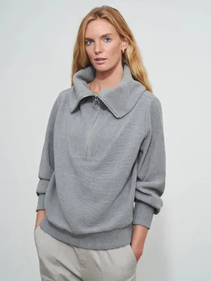 Vine Half Zip Grey Marl