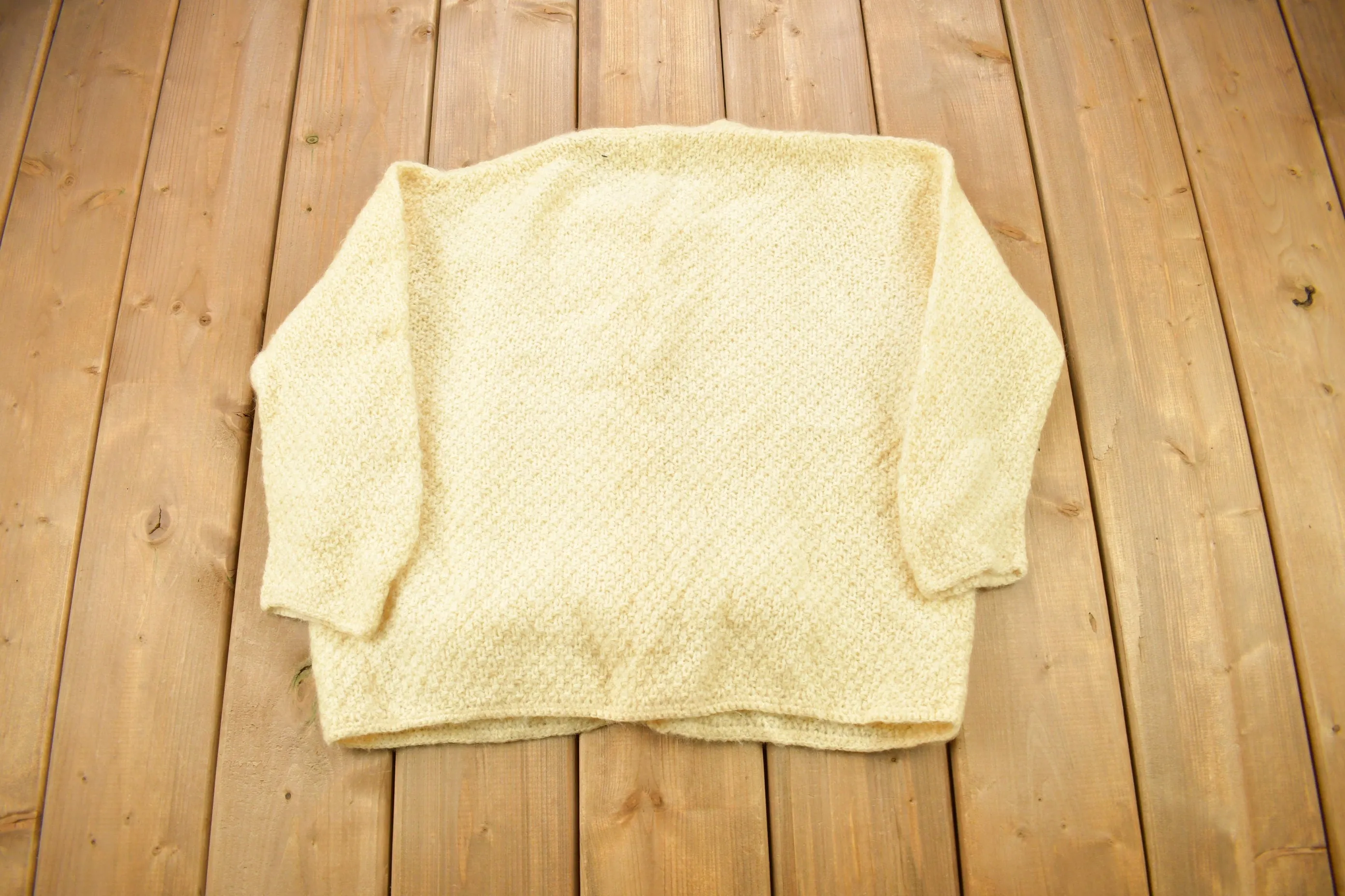 Vintage 1980s Blank Knitted Cardigan Sweater