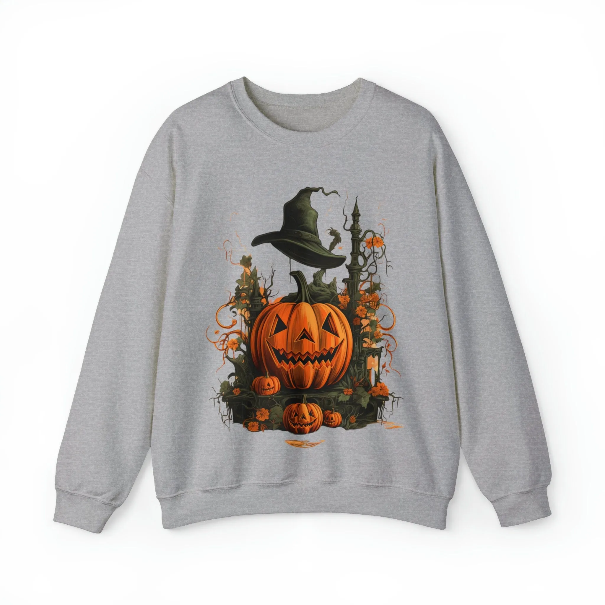 Vintage Halloween Crewneck Sweatshirt with Classic Halloween Graphic - Retro Spooky Vibes!