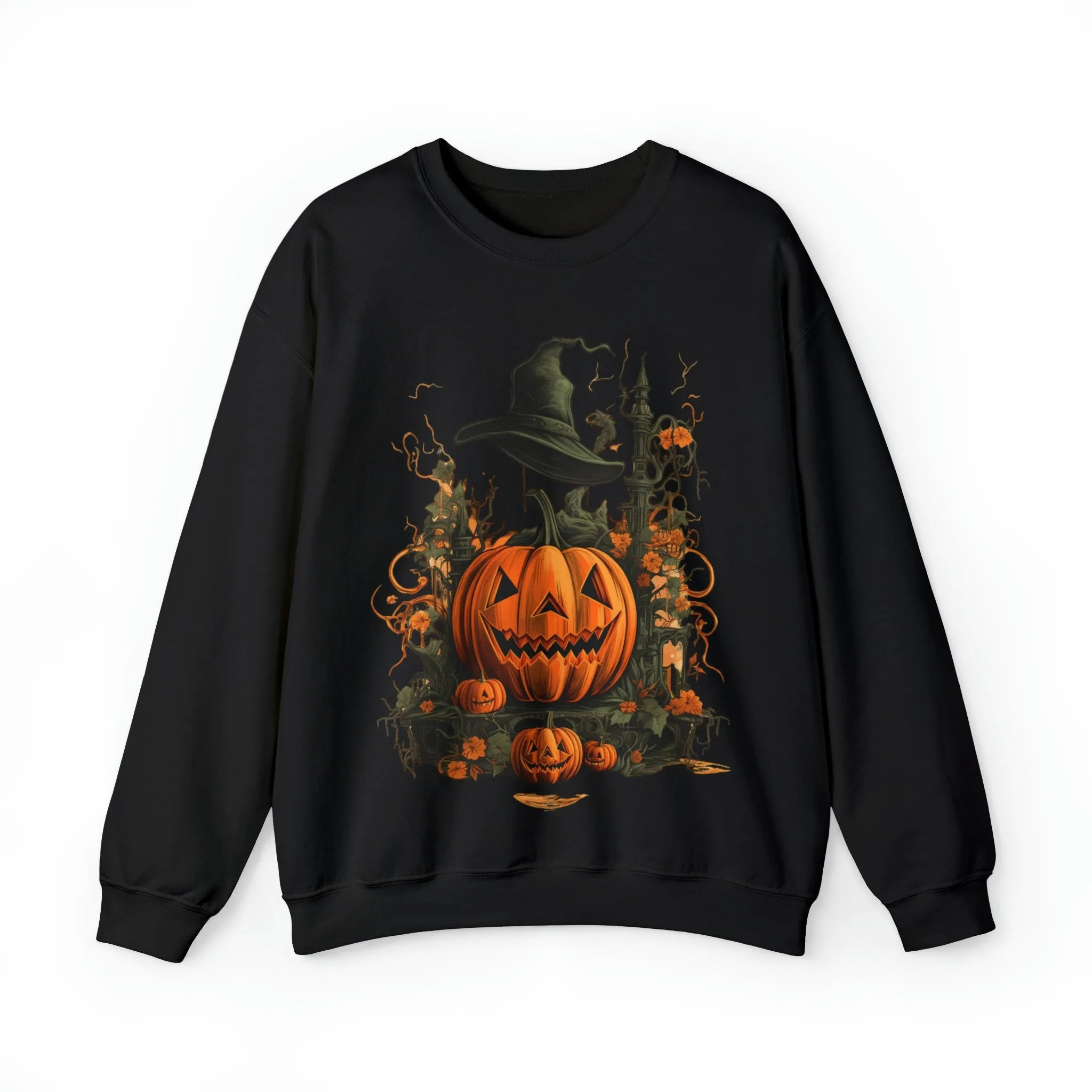 Vintage Halloween Crewneck Sweatshirt with Classic Halloween Graphic - Retro Spooky Vibes!