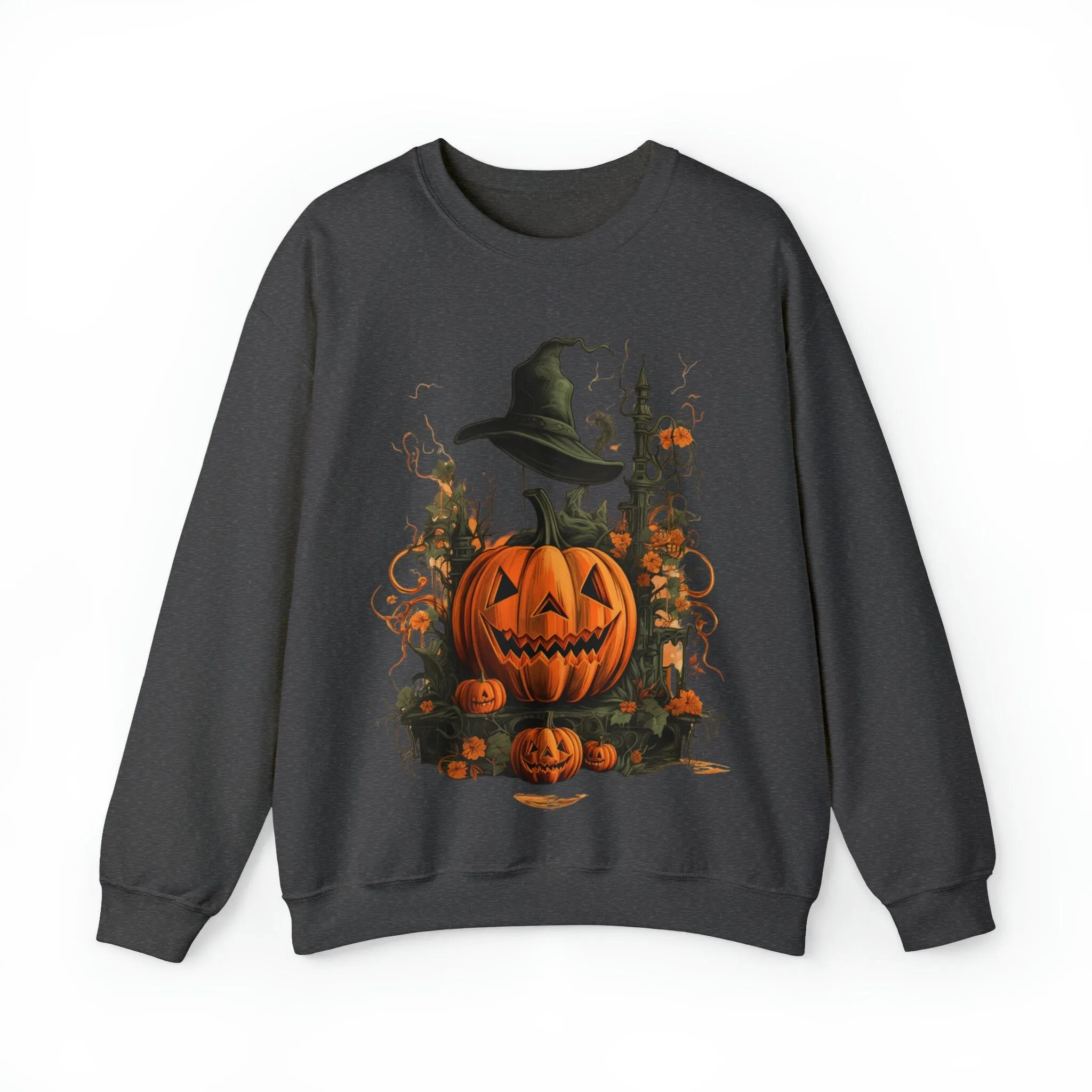 Vintage Halloween Crewneck Sweatshirt with Classic Halloween Graphic - Retro Spooky Vibes!