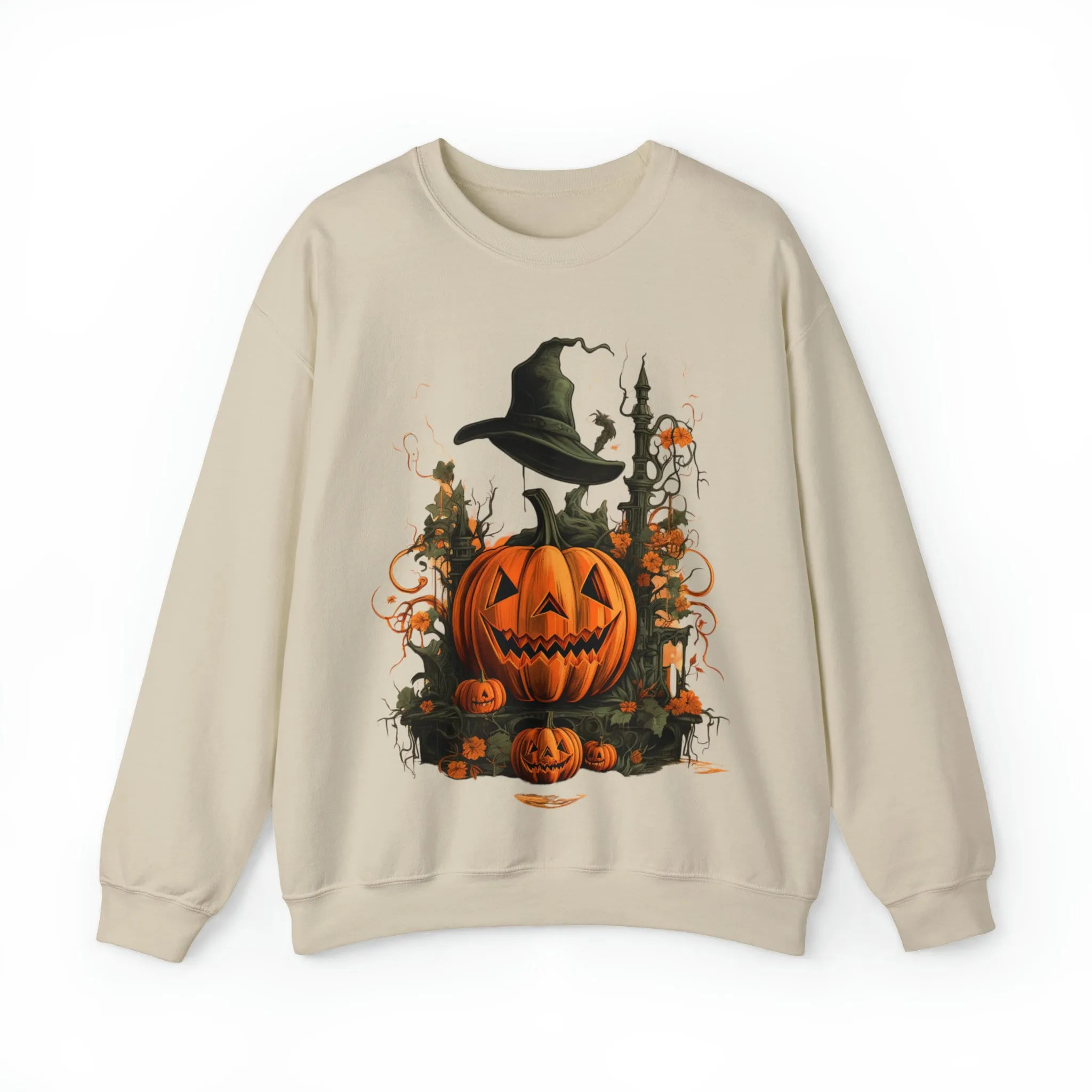 Vintage Halloween Crewneck Sweatshirt with Classic Halloween Graphic - Retro Spooky Vibes!