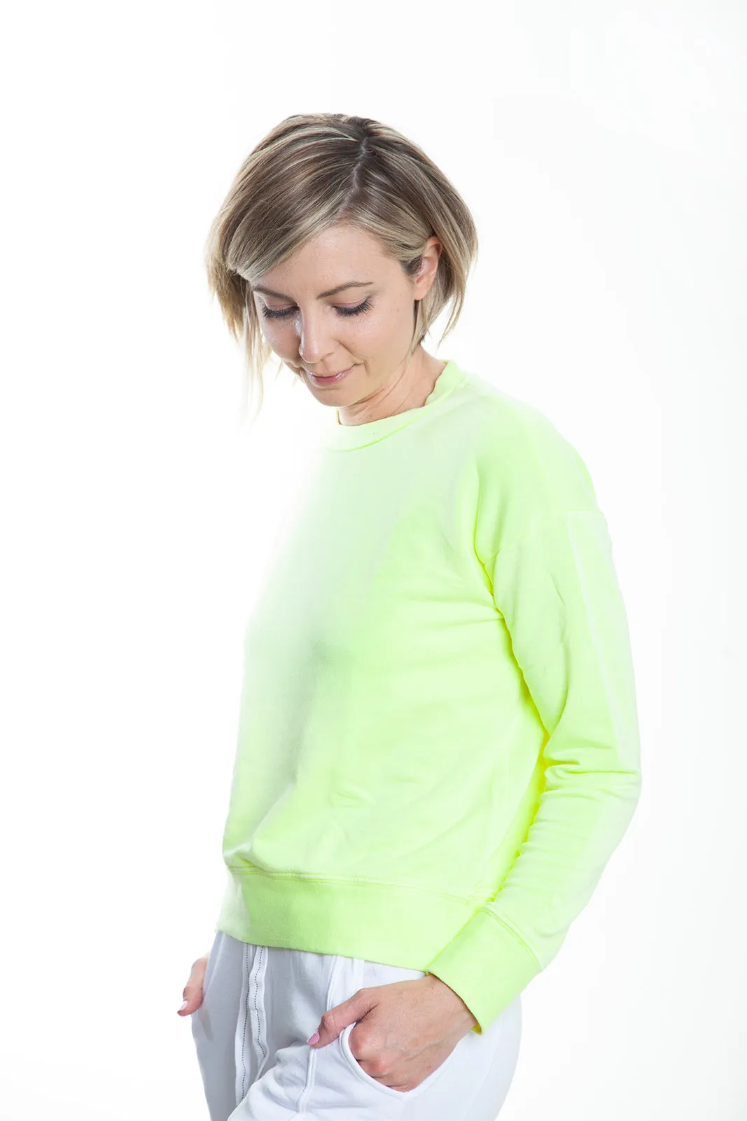 Viscose Fleece Pullover, Highlighter Hilig