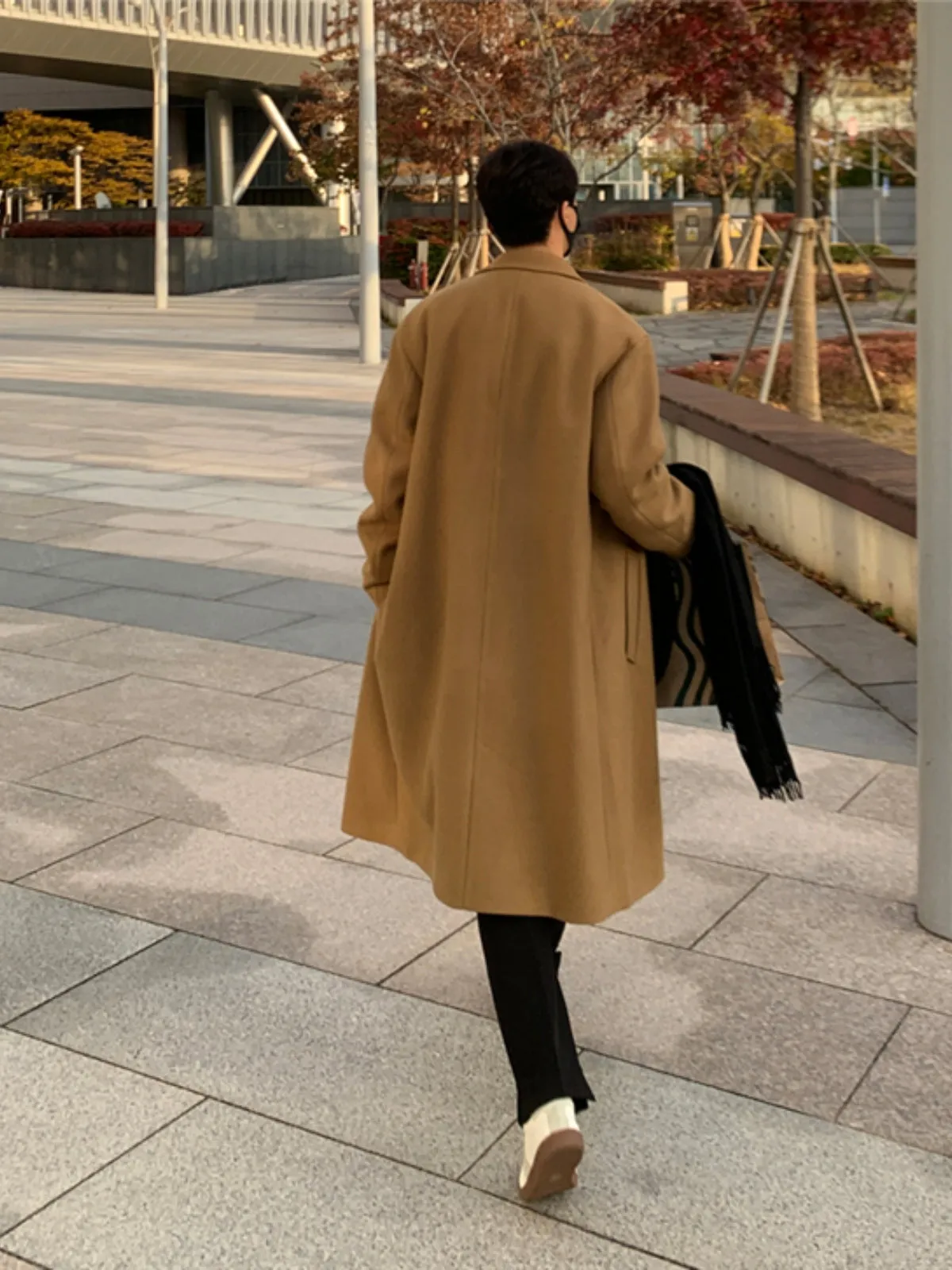 WLS Loose Mid-length Cashmere Windbreaker Coat