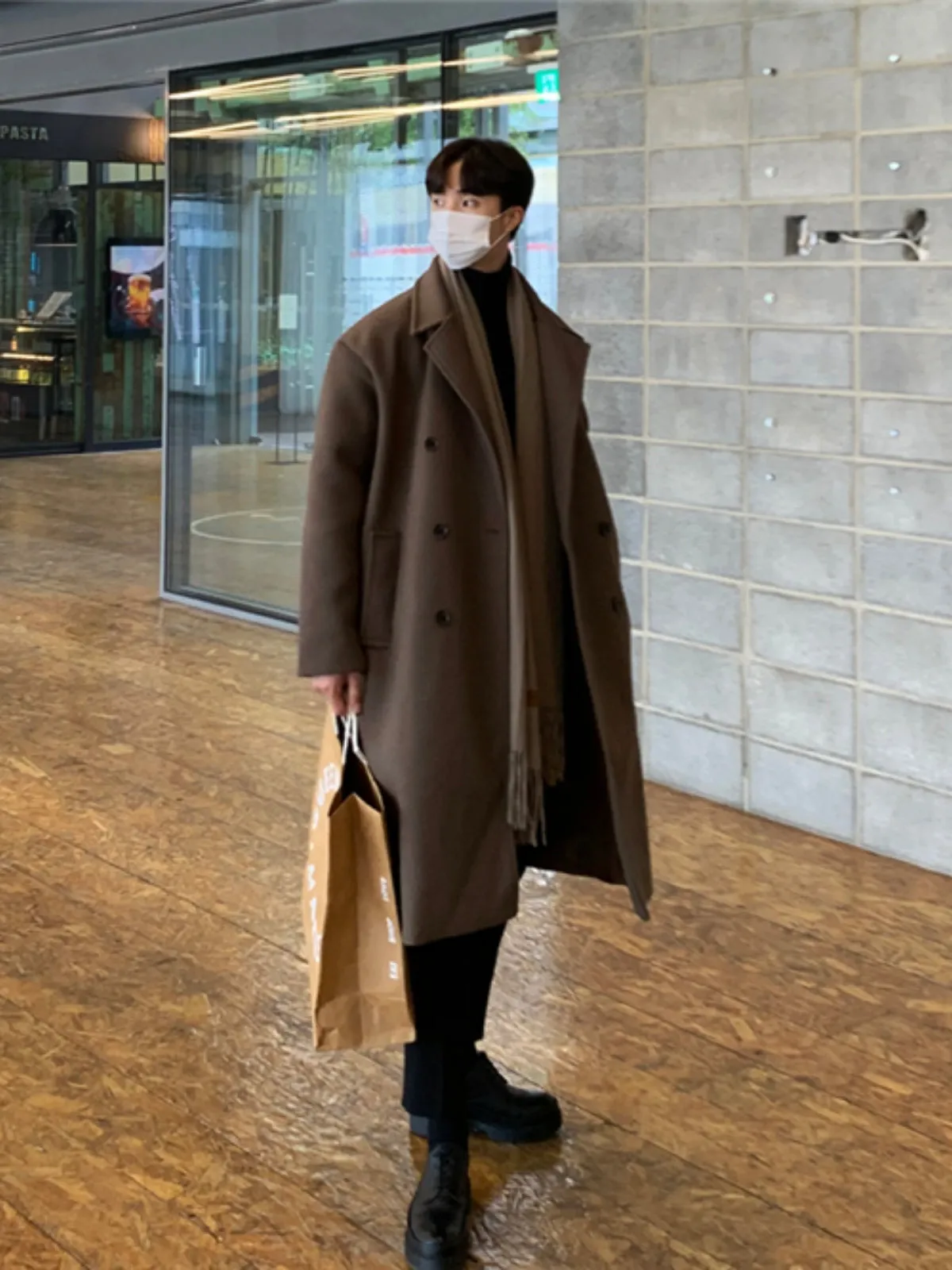 WLS Loose Mid-length Cashmere Windbreaker Coat