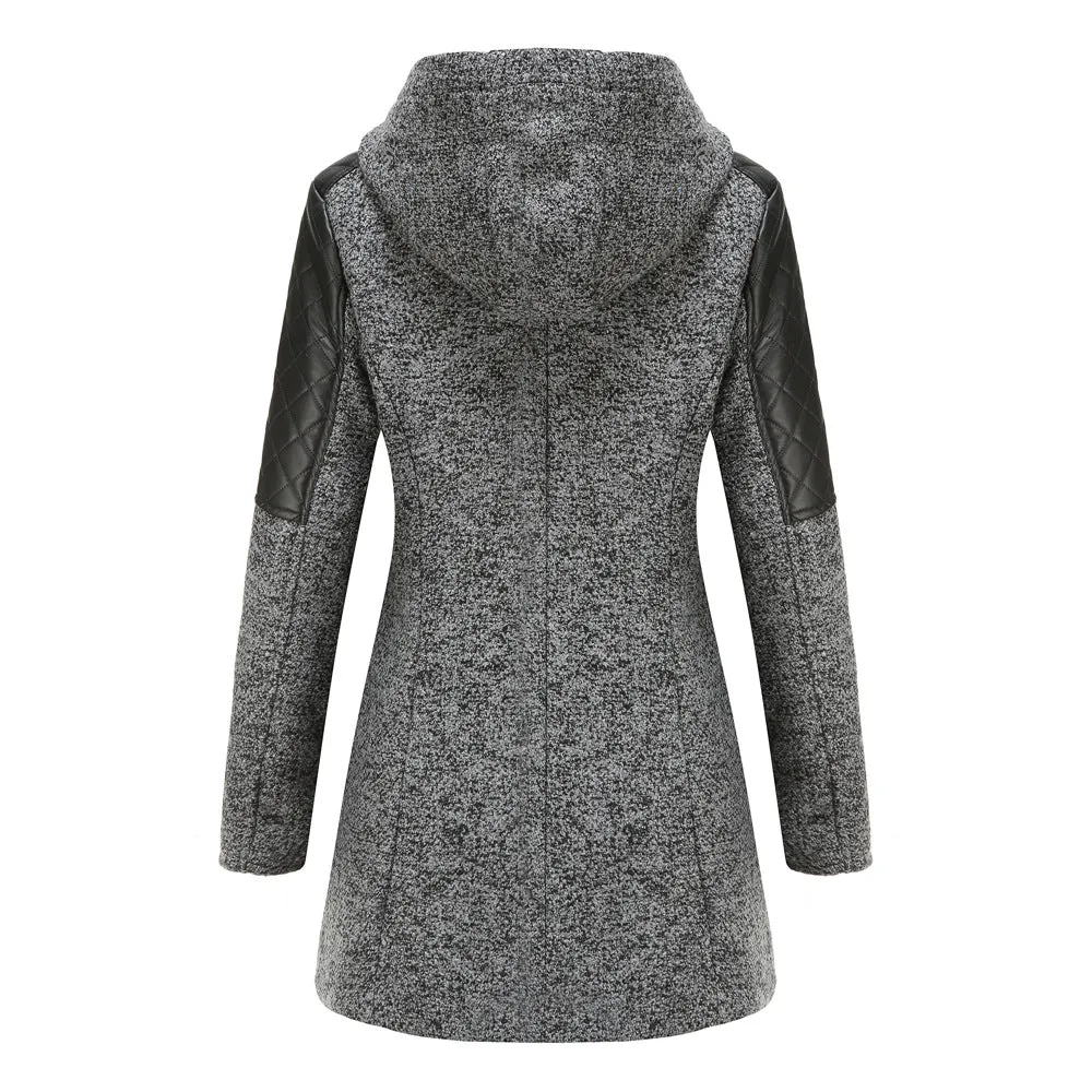 Women Solid color Hooded Coat