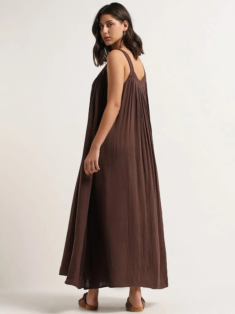 Wunderlove Brown Cotton Maxi Dress