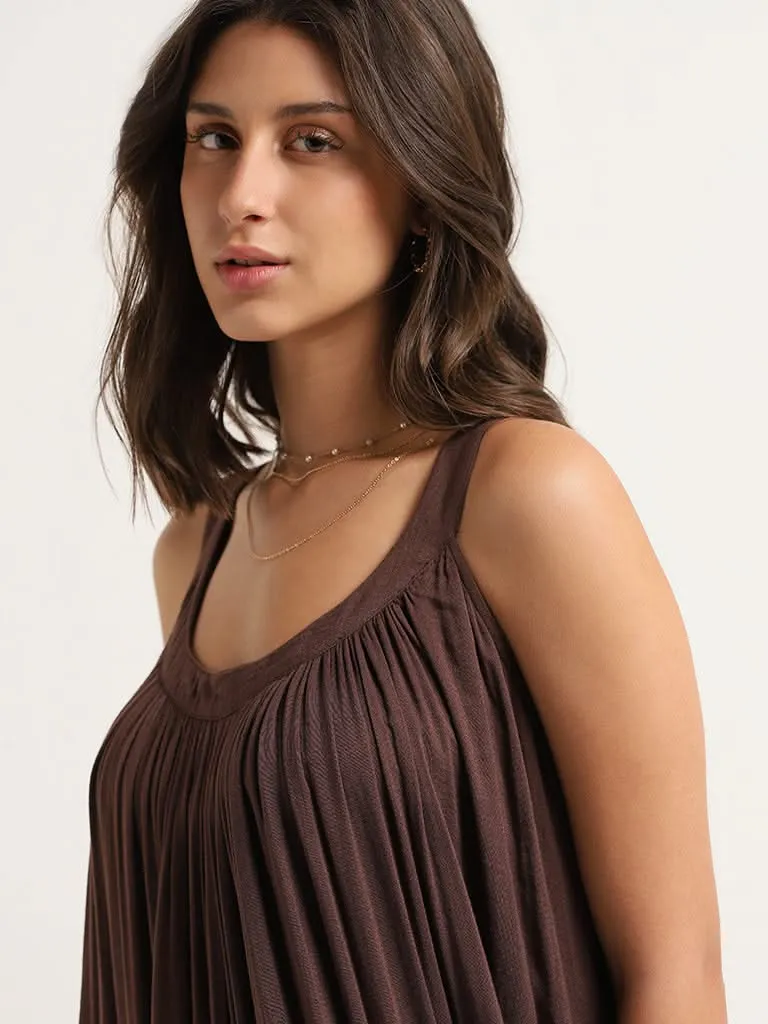 Wunderlove Brown Cotton Maxi Dress