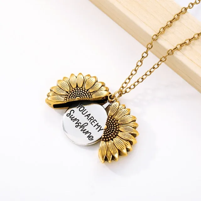 You Are My Sunshine Sunflower Creative Necklace