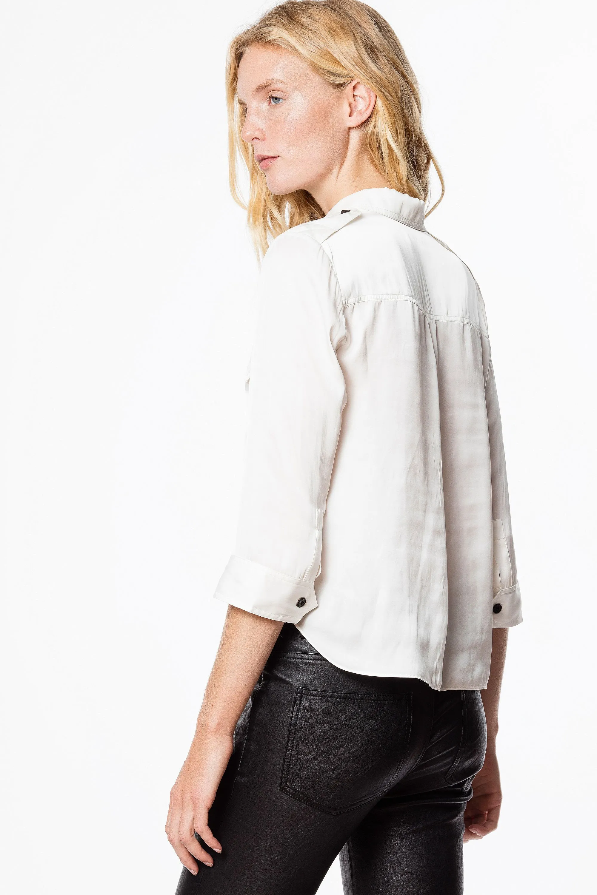 ZADIG & VOLTAIRE - Toast Satin Judo Button-Up Shirt