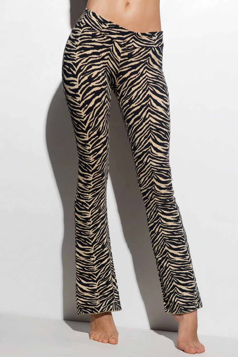 Zebra Flares - Cream Black