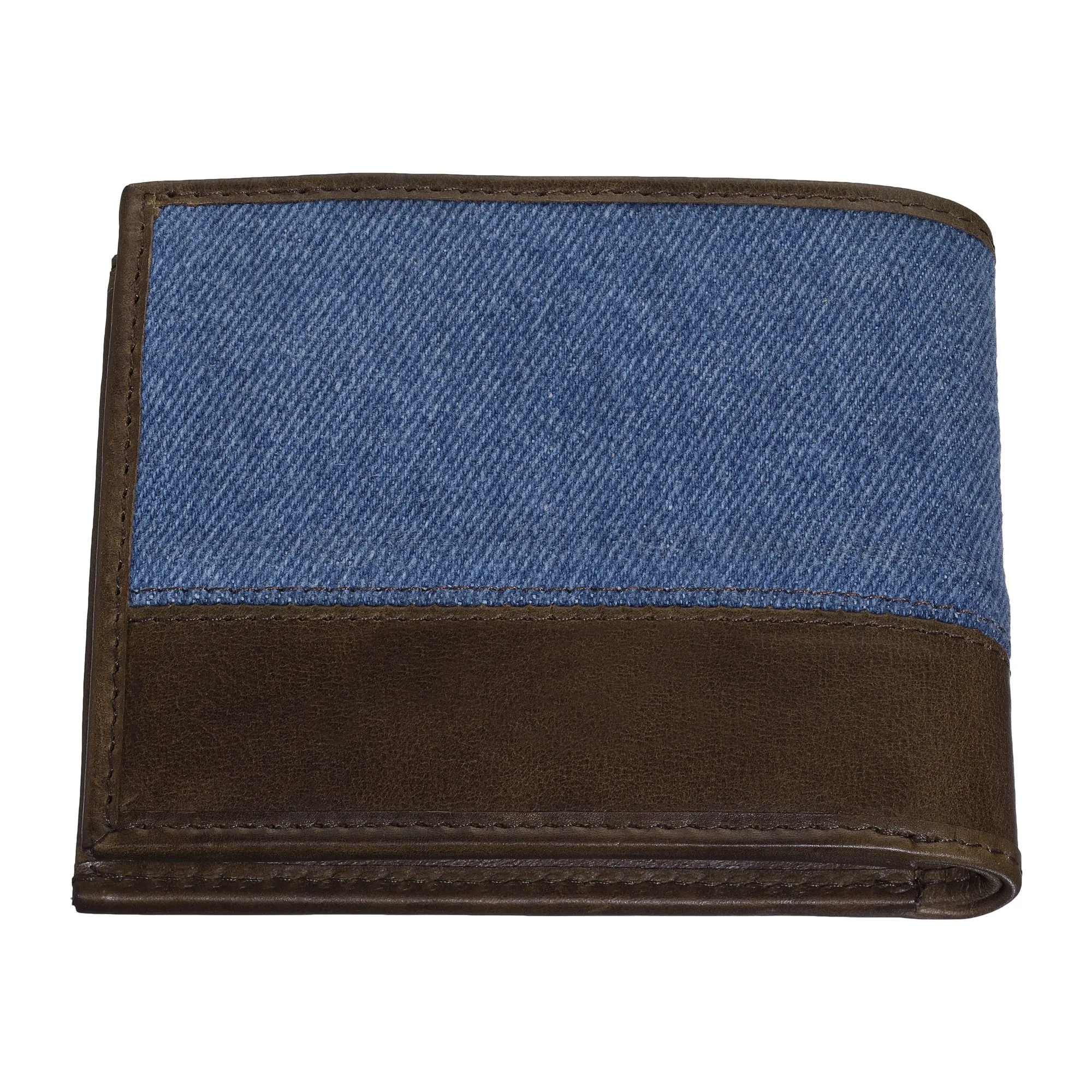 ZIPPO1 WALLET DENIM BLUE BROWN (Bi-Fold & Credit Card Wallet)