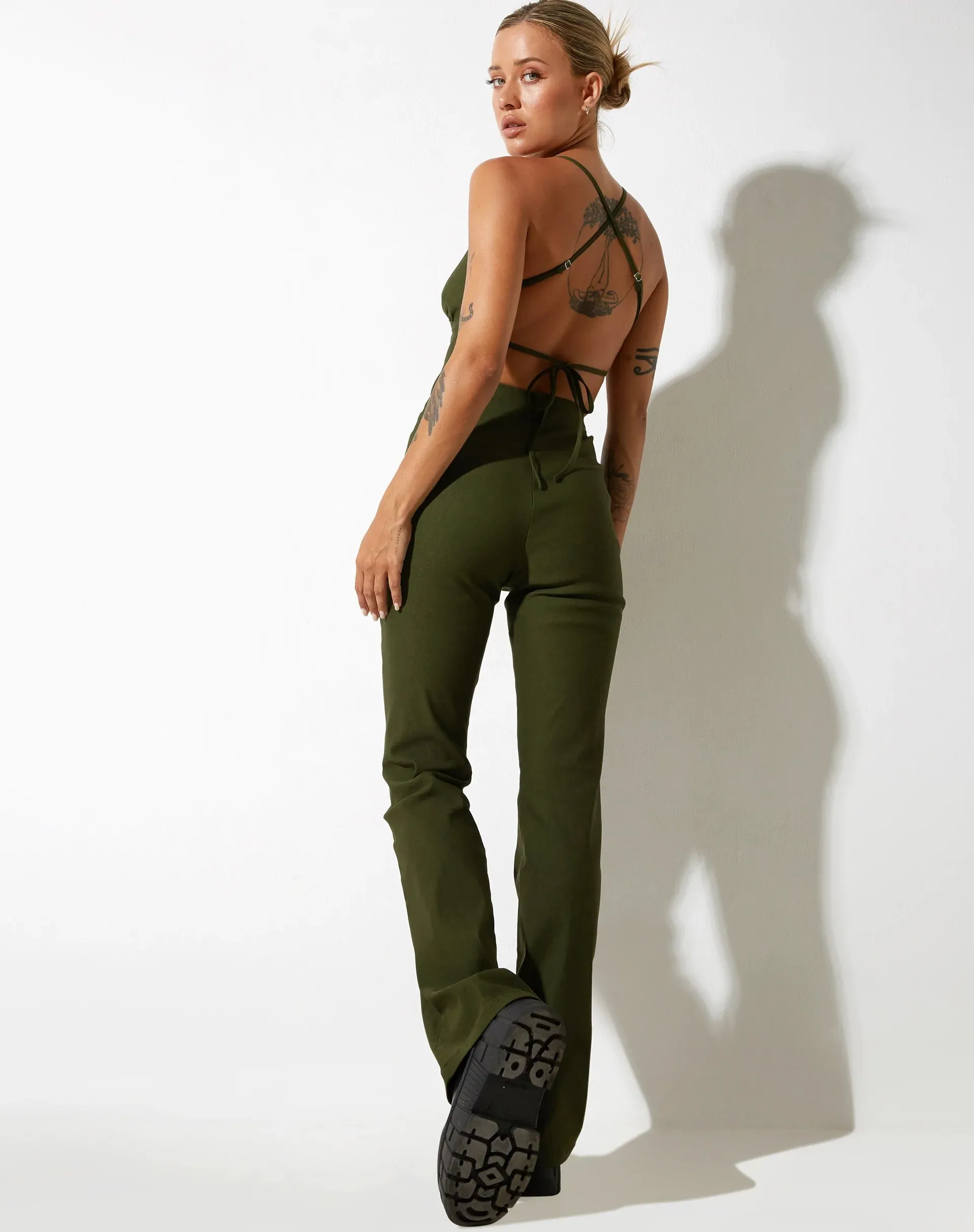 Zorah Flare Trouser in Tailoring Olive